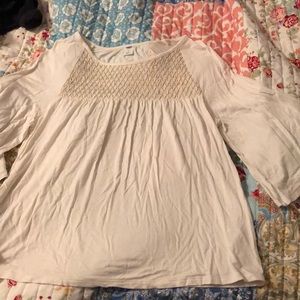 Bell sleeves, off white, size small shirt